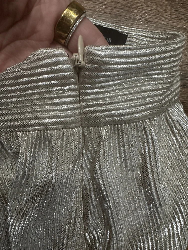 Who‎ What Wear Skirt  Size 4 Metallic Pleated Shimmer Chic Glam